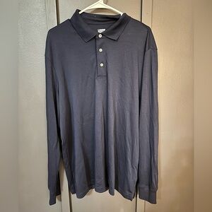 Lands’ End Traditional Fit Long Sleeve Navy 1/4 Button Down - XL